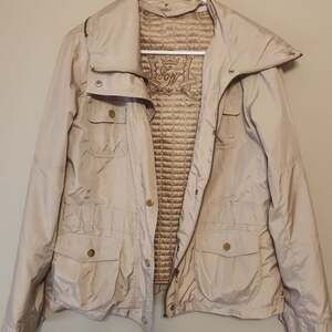 ZaraWomen's Limited Edition Tan Gold Full Zip Hooded Raincoat Toggle Sides